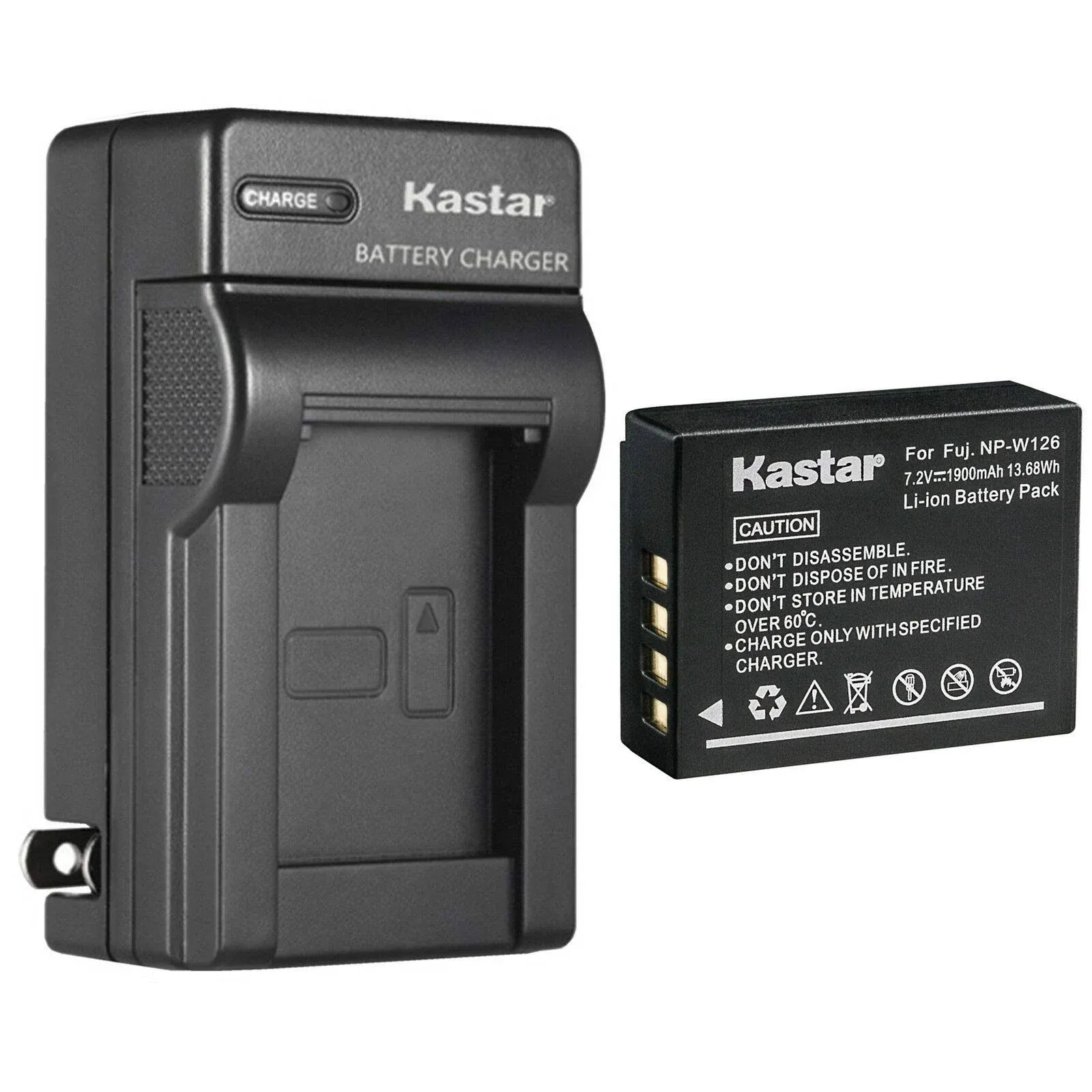 Kastar 1-Pack Battery and AC Wall Charger Replacement for Fujifilm Np-w126, NP ...