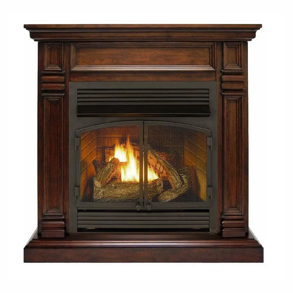 Duluth Forge Dual Fuel Ventless Gas Fireplace with Mantel 32,000 BTU