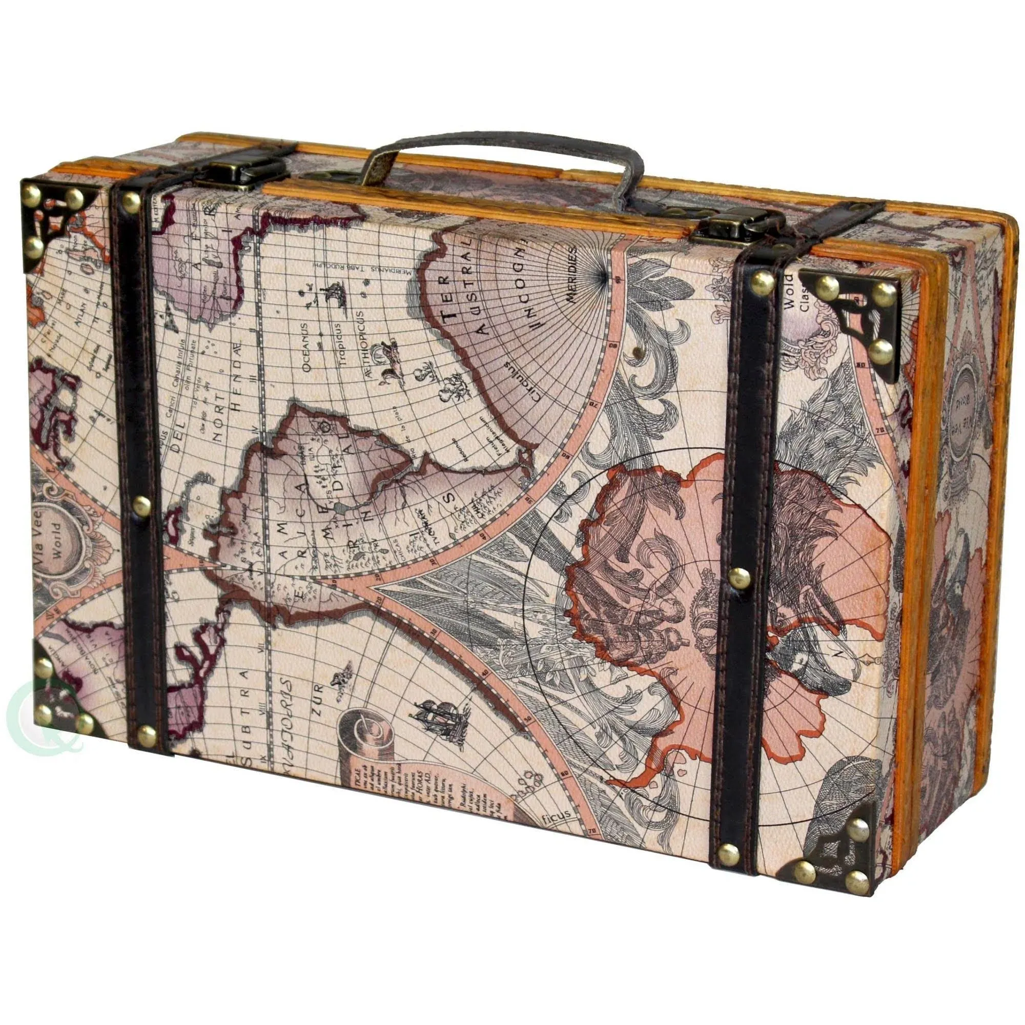 Old World Map Suitcase