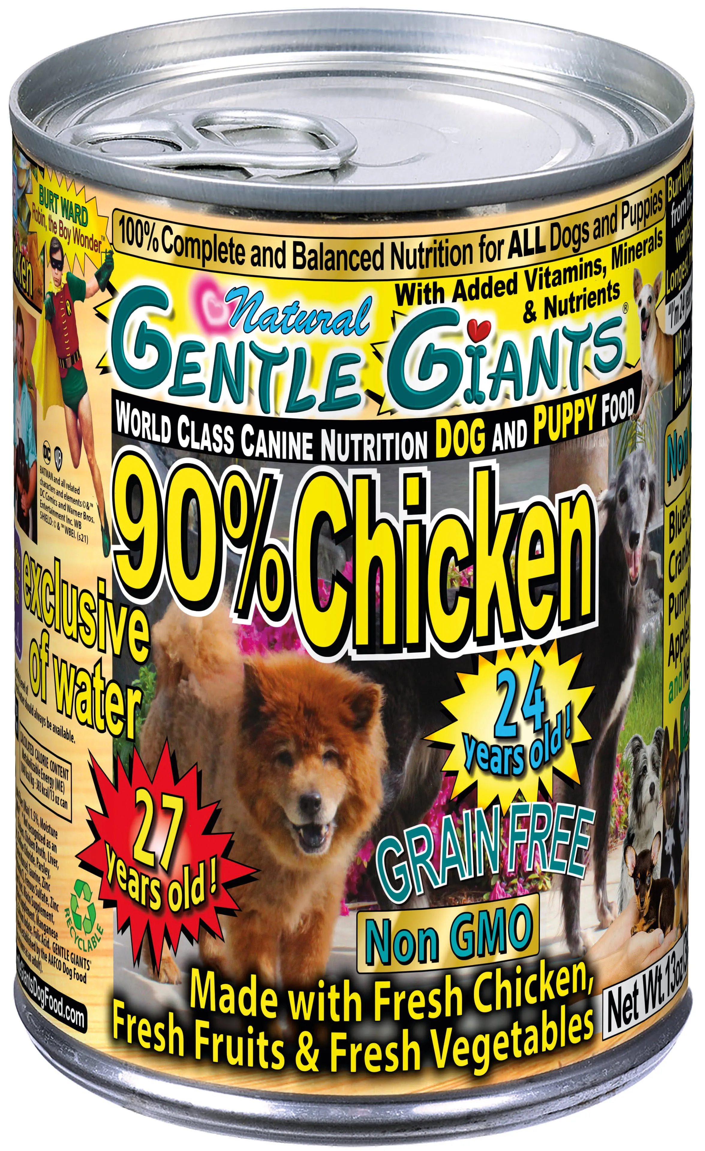 Gentle Giants 90% Chicken Grain-Free Wet Dog Food, 13-oz, case of 12