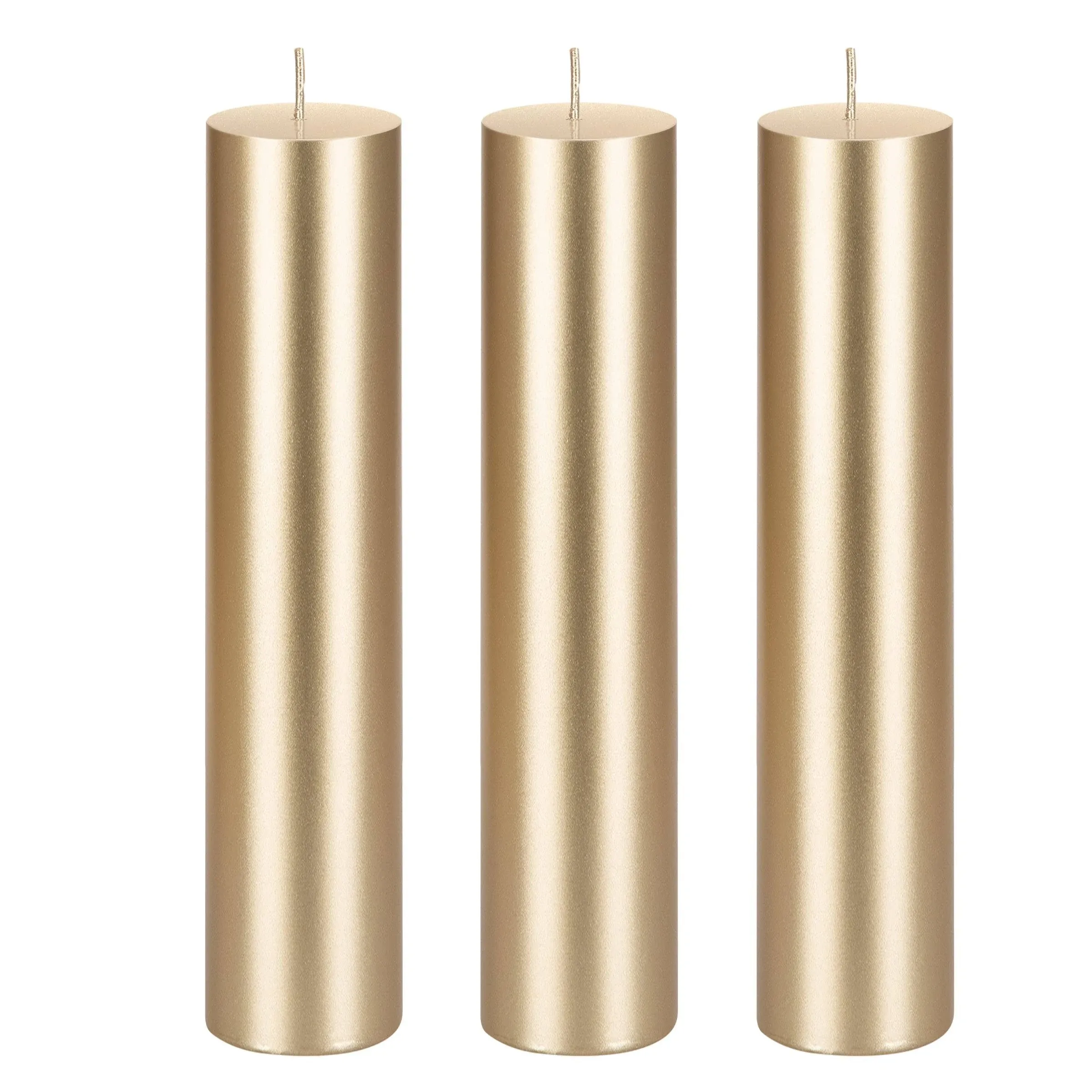 Mega Candles Unscented Gold Round Pillar Candle