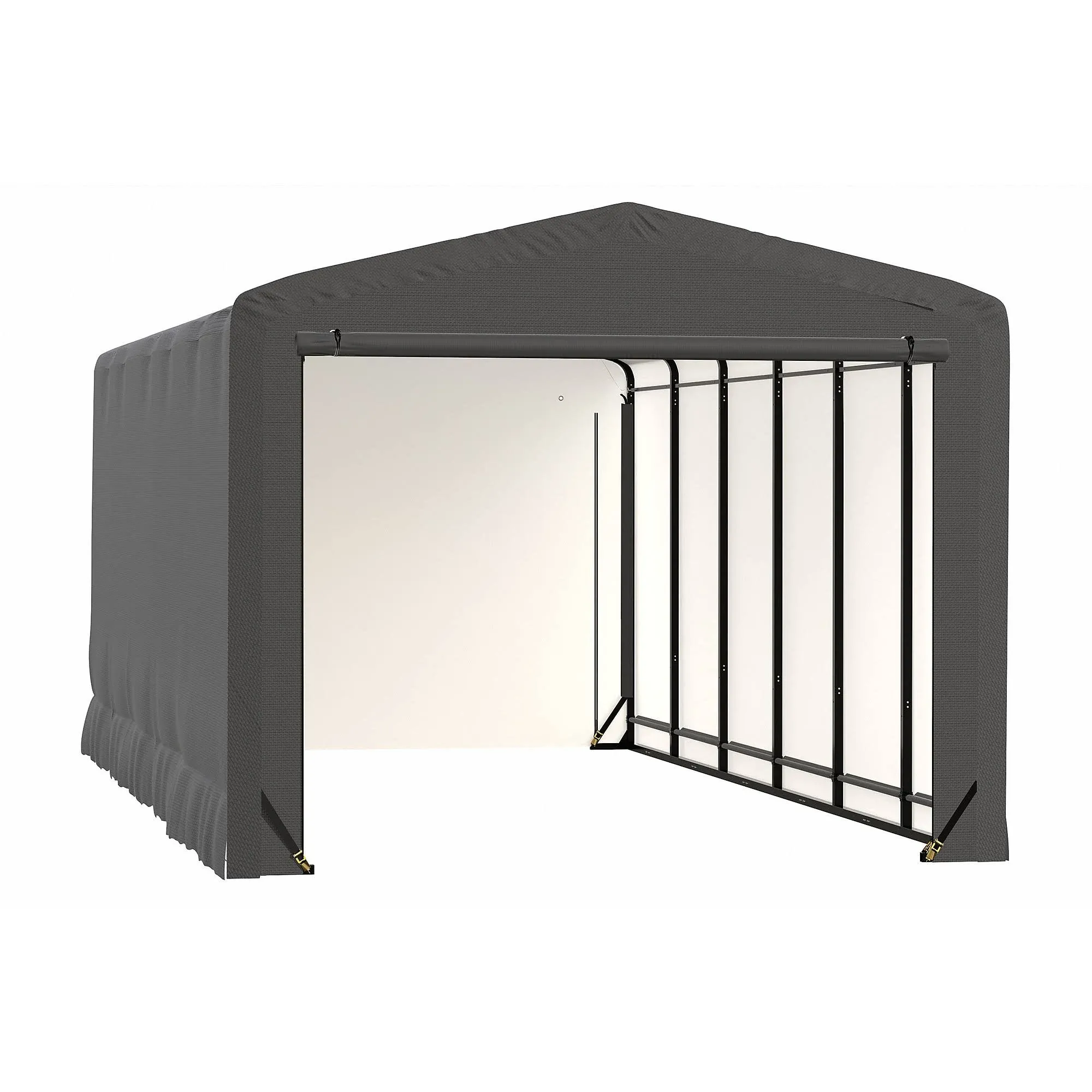 ShelterLogic ShelterTube Garage & Storage Shelter, 12' x 27' x 10' Heavy-Duty Steel Frame Wind and Snow-Load Rated Enclosure, Gray