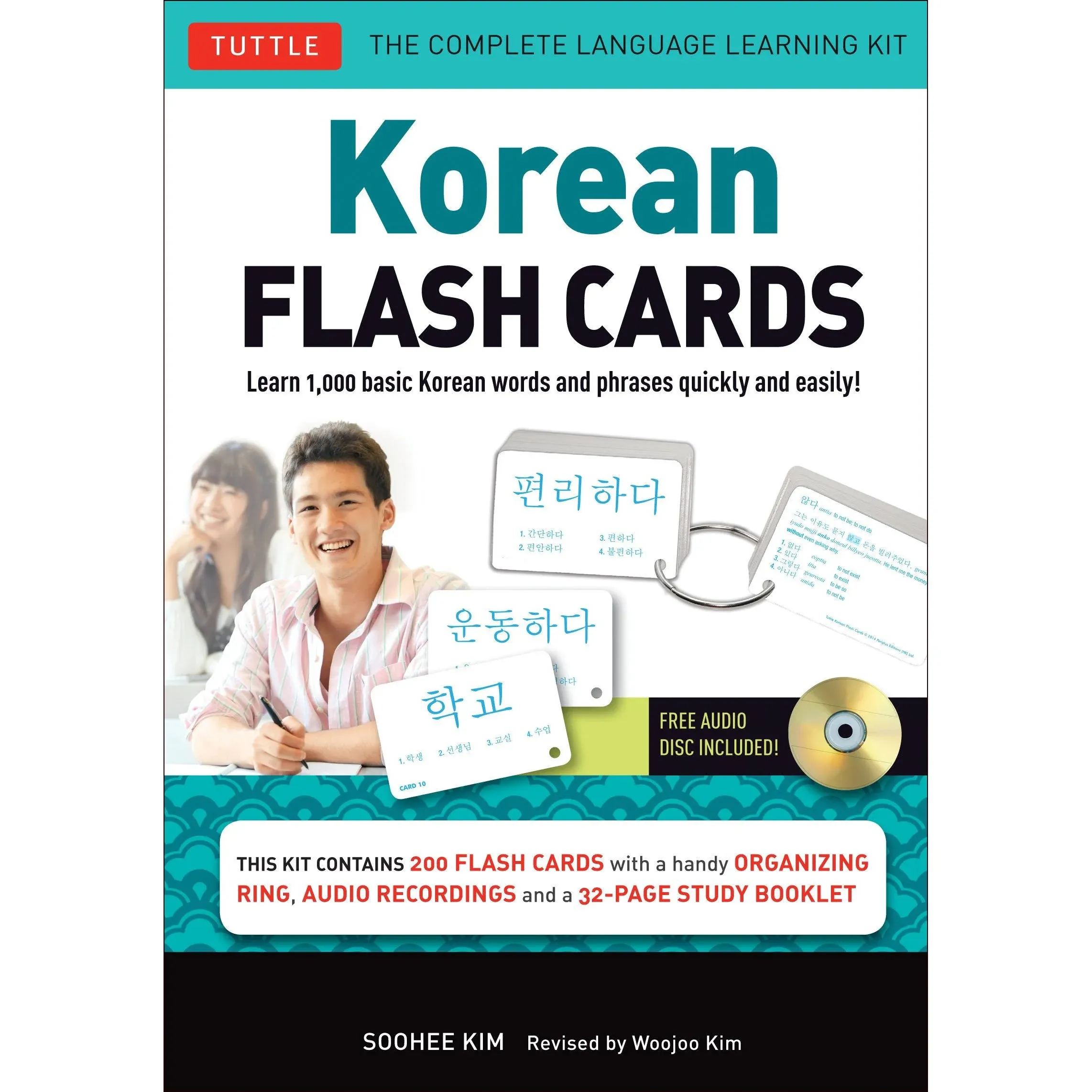 Korean Flash Cards Kit: Learn 1,000 Basic Korean Words and Phrases Quickly and Easily! (Hangul & Romanized Forms) (Audio-CD Included)