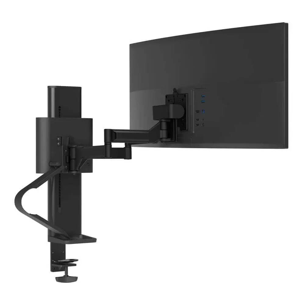 Ergotron – Trace™ Single Monitor Arm, VESA Desk Mount – for Monitors Up to 38 Inches, 6.5 to 21.5 lbs – Matte Black