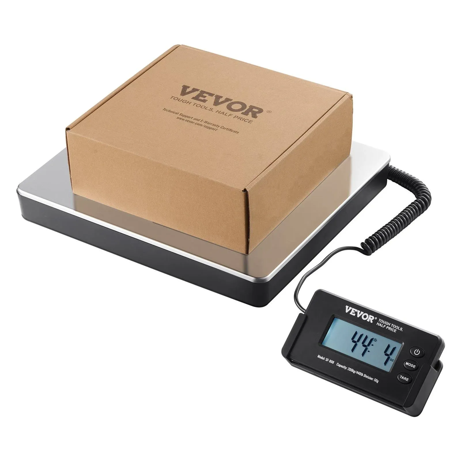 VEVOR Digital Shipping Scale 440 lbs x 1.7 oz Heavy Duty Postal Scale with Timer ...