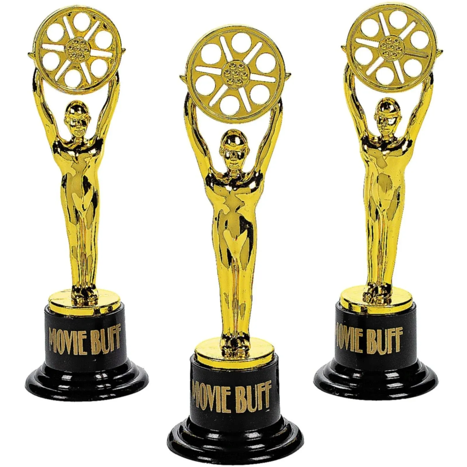 Fun Express - Movie Buff Gold Trophy - 1dz - Stationery - Awards - Trophies & Awards - 12 Pieces