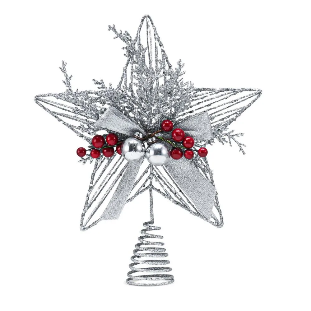 Ornativity Silver Star Tree Topper