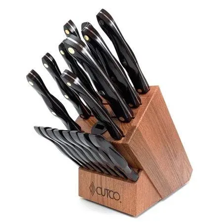 Cutco 19 Pc Kitchen Knife Set Cherry Wood Stand(BRAND NEW SEALED BOX)