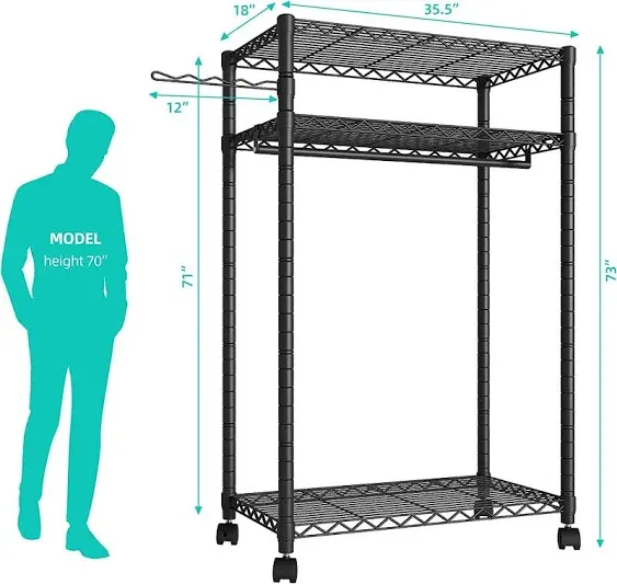 Heavy Duty Rolling Garment Rack,portable Rack For Hanging ,clothing