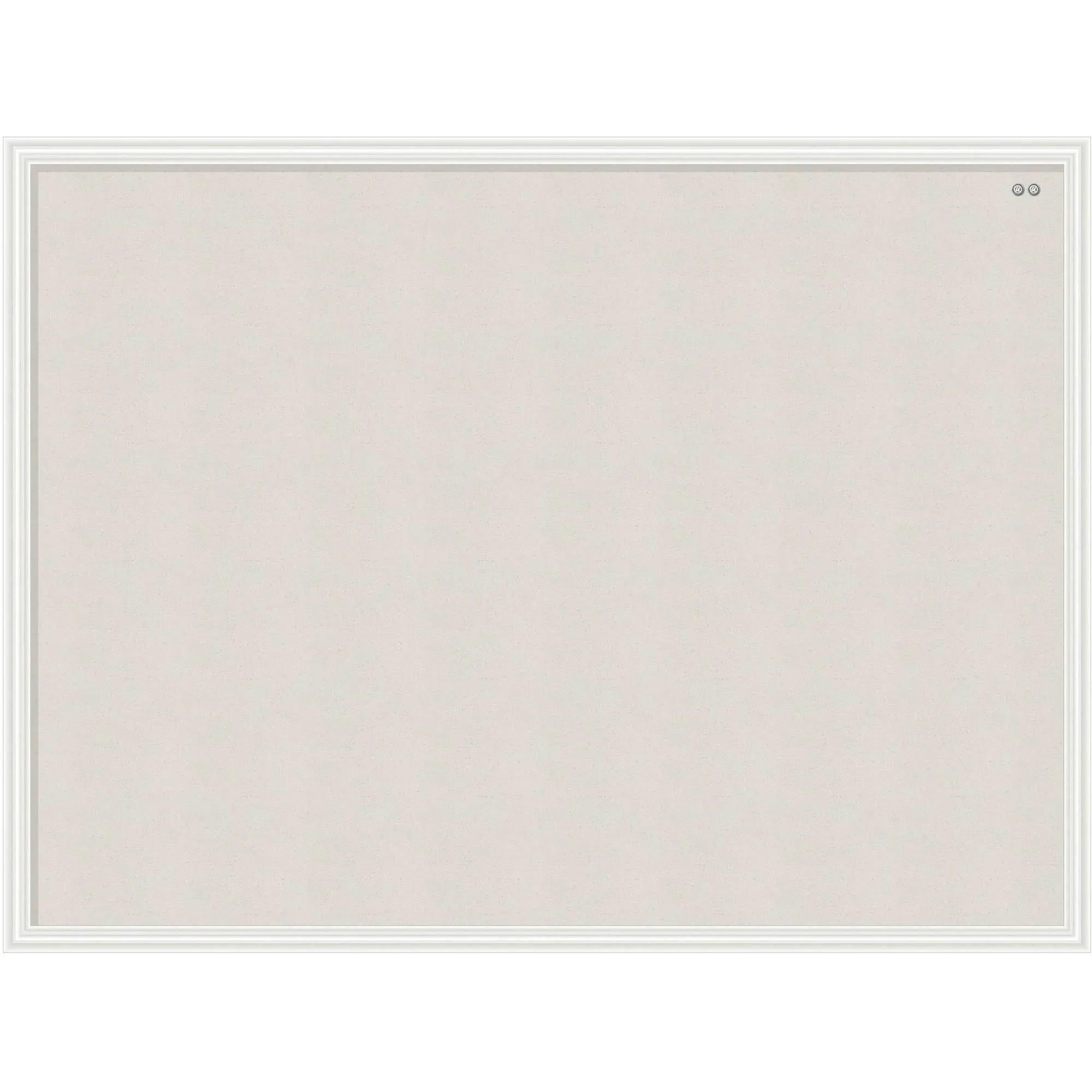 U Brands Farmhouse Linen Bulletin Board, 30 x 20 Inches, White Wood Frame (2074U00-01)