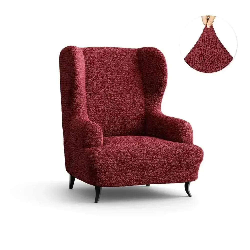 Mamma Mia Covers Wingback Chair slipcover - High Back Chair Slipcover - Armchair Cover - 1-Piece Form Fit Stretch Furniture Protector - Microfibra Collection - Burgundy (Wing Backed Chair)