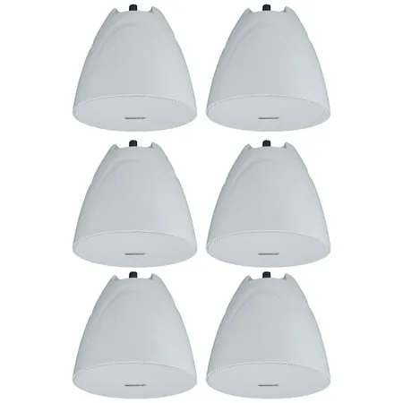 6 Rockville PEN-525T White 5.25" 70V Hanging Pendant Speakers For Restaurant/Bar