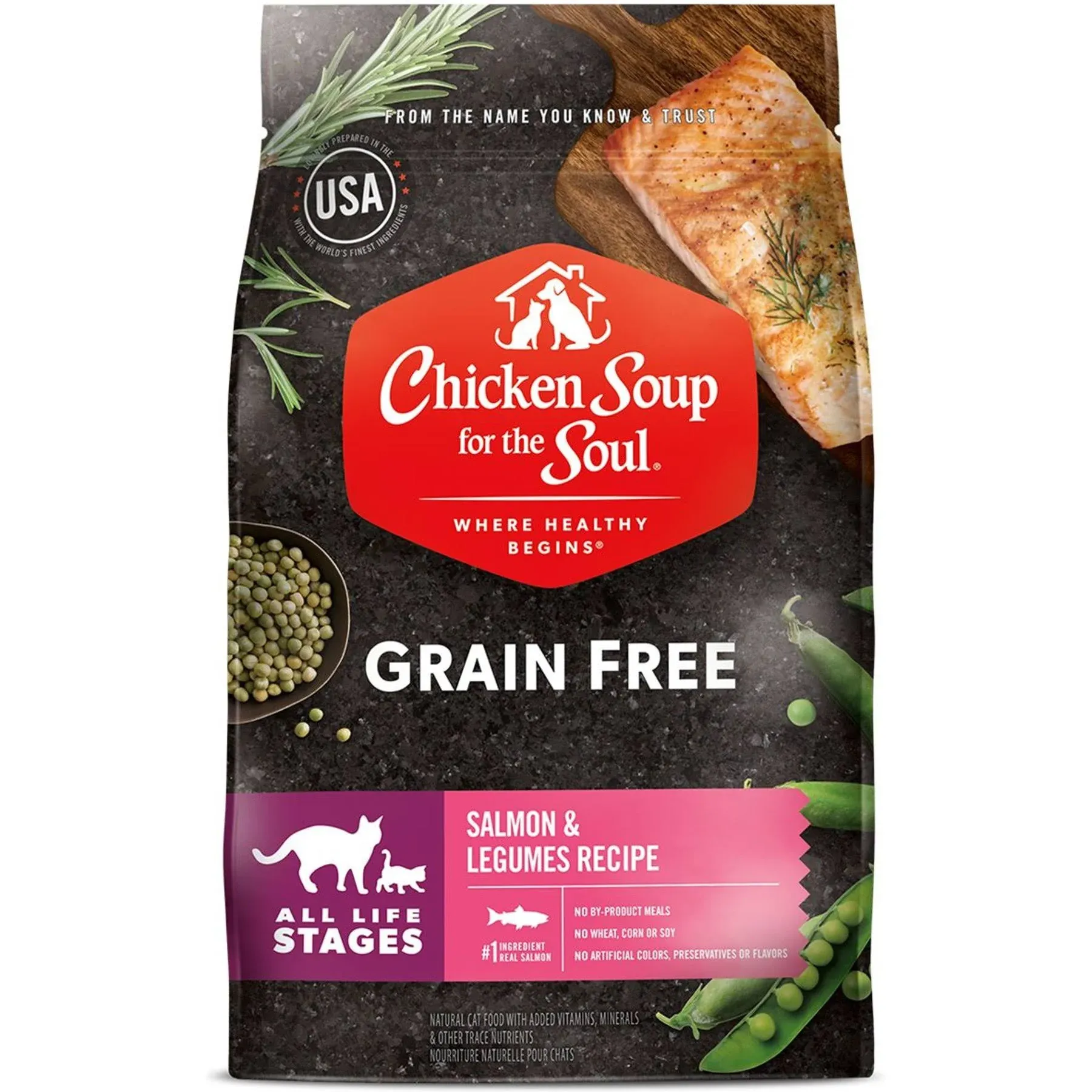 Chicken Soup For The Soul Grain Free Cat Food, Salmon & Legumes Recipe, 12 lb. Bag