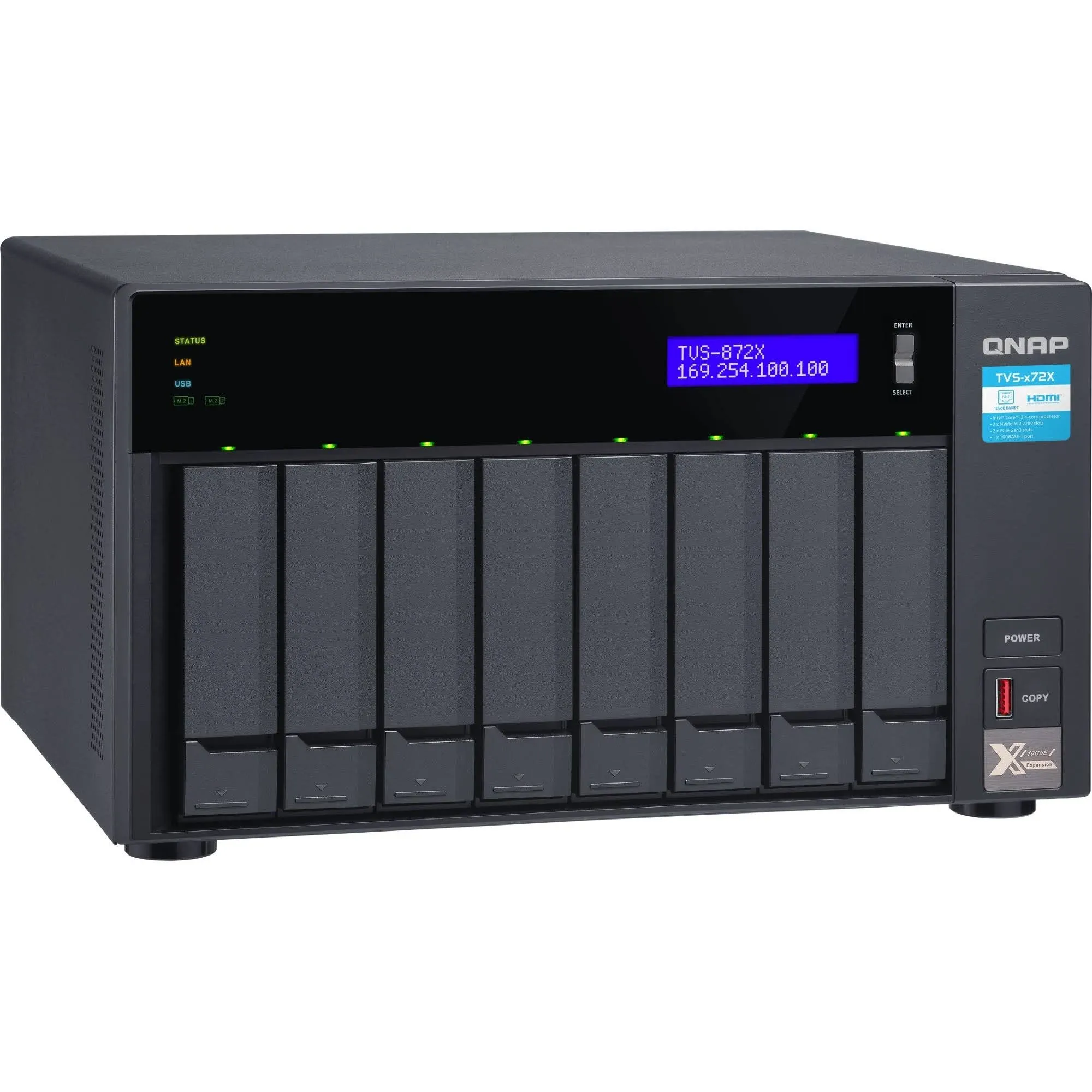 QNAP TVS-872X-i3-8G 8 Bay NAS