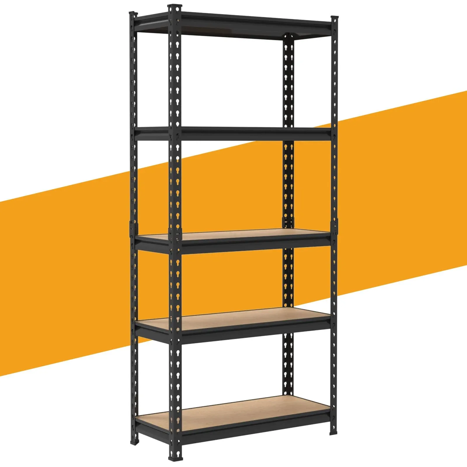 Storage Shelves, 5-Tier Adjustable Garage Storage Shelves, Heavy Duty Garage Shelving, Metal Shelving Unit and Storage, Utility Rack for Garage Warehouse Pantry Closet Kitchen, 60.2"H*27.6"W*11.8"D