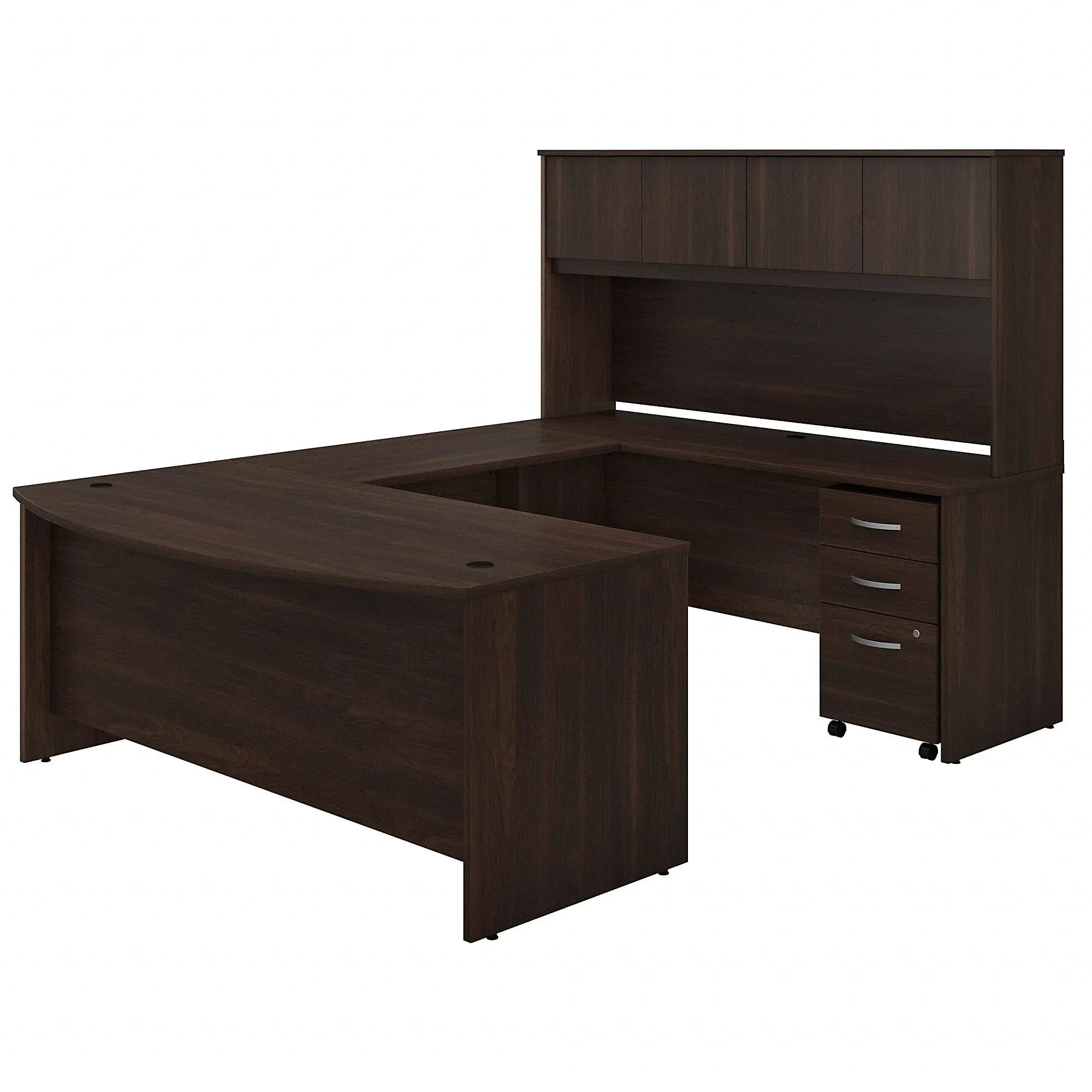 Bush Business Furniture Studio C 72W U Shaped Desk with Hutch and Mobile File Cabinet