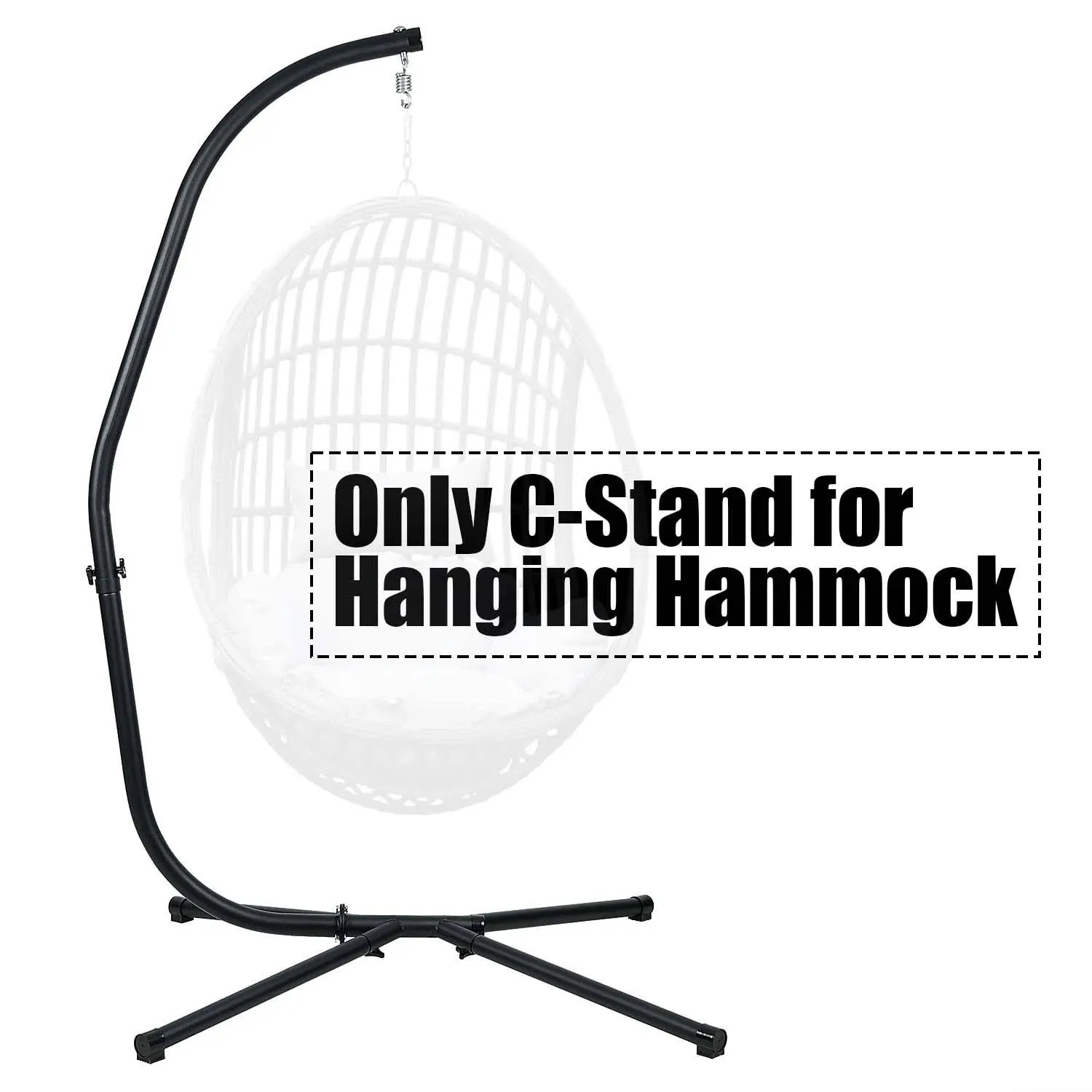 Aoodor Hammock Steel Stand Only C-Stand for Hanging Hammock Chairs - 300 Pound ...