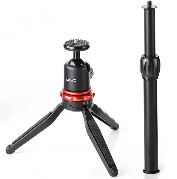 Movo Universal Mini Camera Tripod w/Extendable Pole [mv-t1] Adjustable Head ...