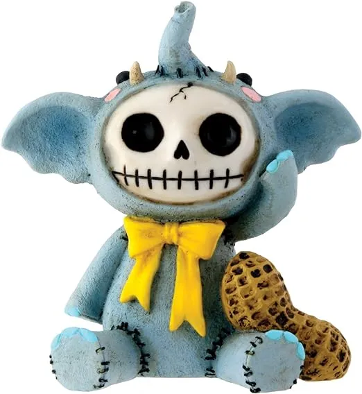 Furrybones Elefun Skeleton Dressed in Elephant Costume with Peanut Figurine New