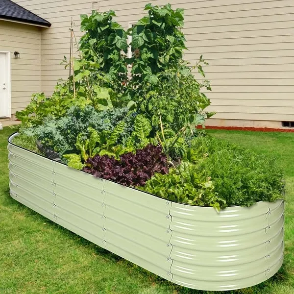 Aoodor 6-in-1 Modular Metal Raised Garden Bed 67" (L) x47" (W) x17" (H) Outdoor Garden Planter Box - 67X47X17