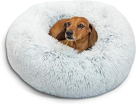 Best Friends by Sheri Calming Lux Fur Donut Cuddler Bolster Cat & Dog Bed