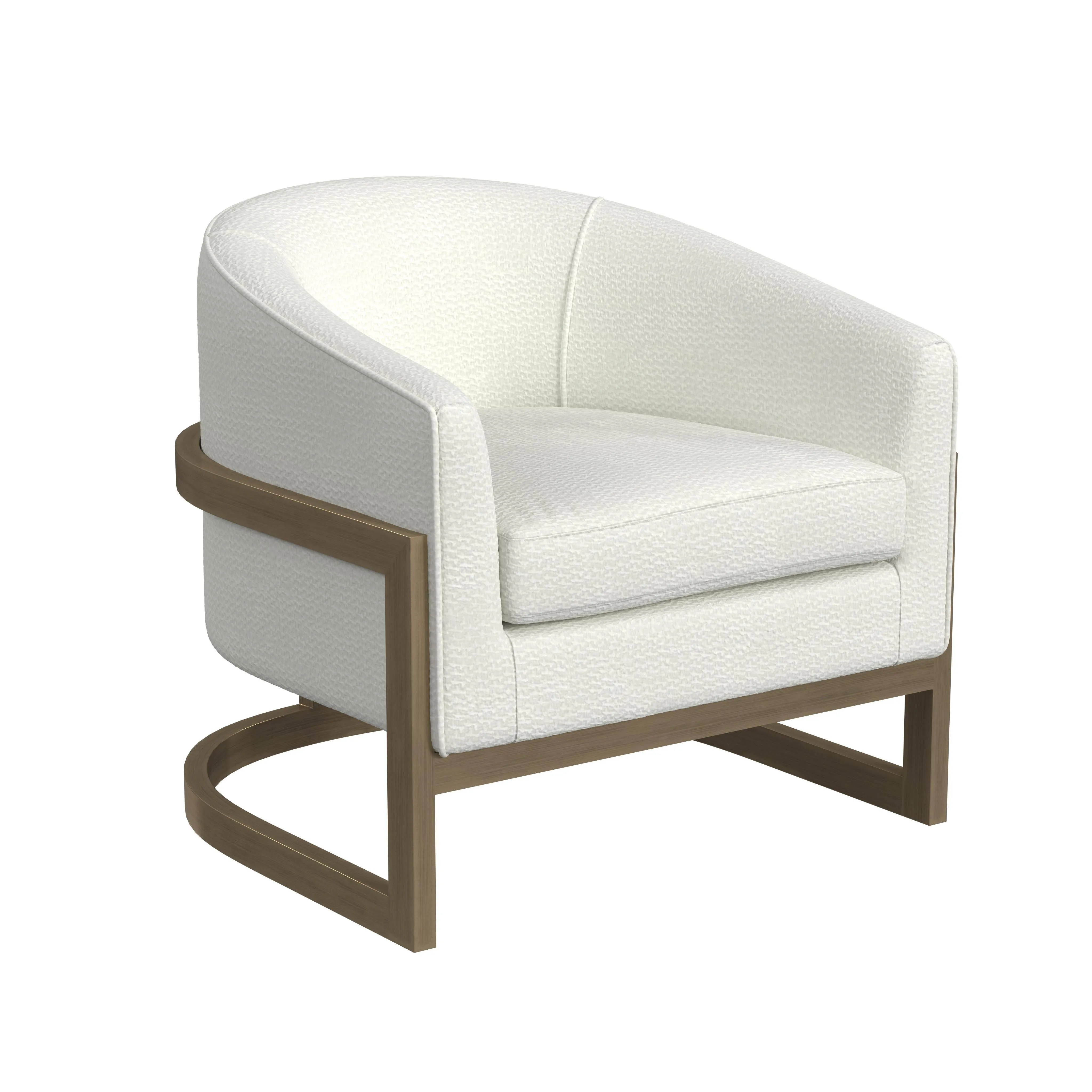 Modеrn Glam Ivory Accеnt Chair  Nеvе  Brushеd Gold Framе - Contemporary - Armchairs And Accent Chairs - by Sideboards and Things | Houzz