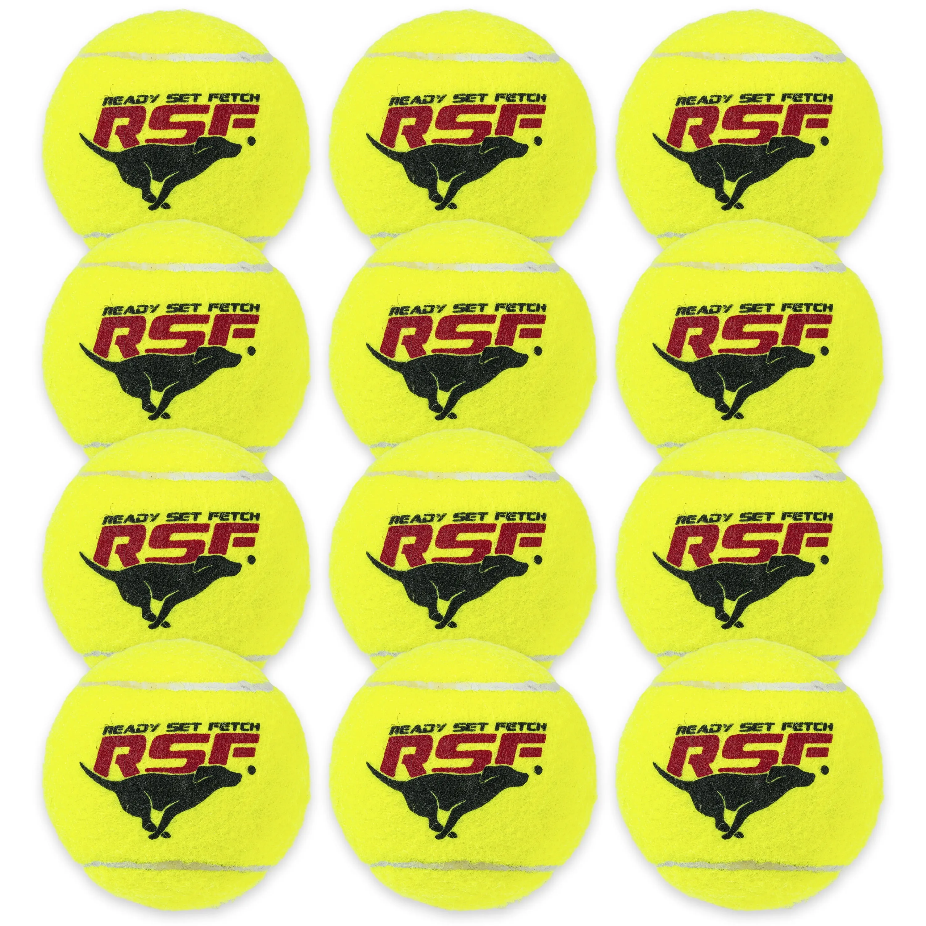 Franklin Pet Supply RSF Squeak Tennis Balls - Dog Toy Squeaks When Squeezed - 12 Pack - for Small, Medium, Large Dogs - Squeaker Noise, 90089Z