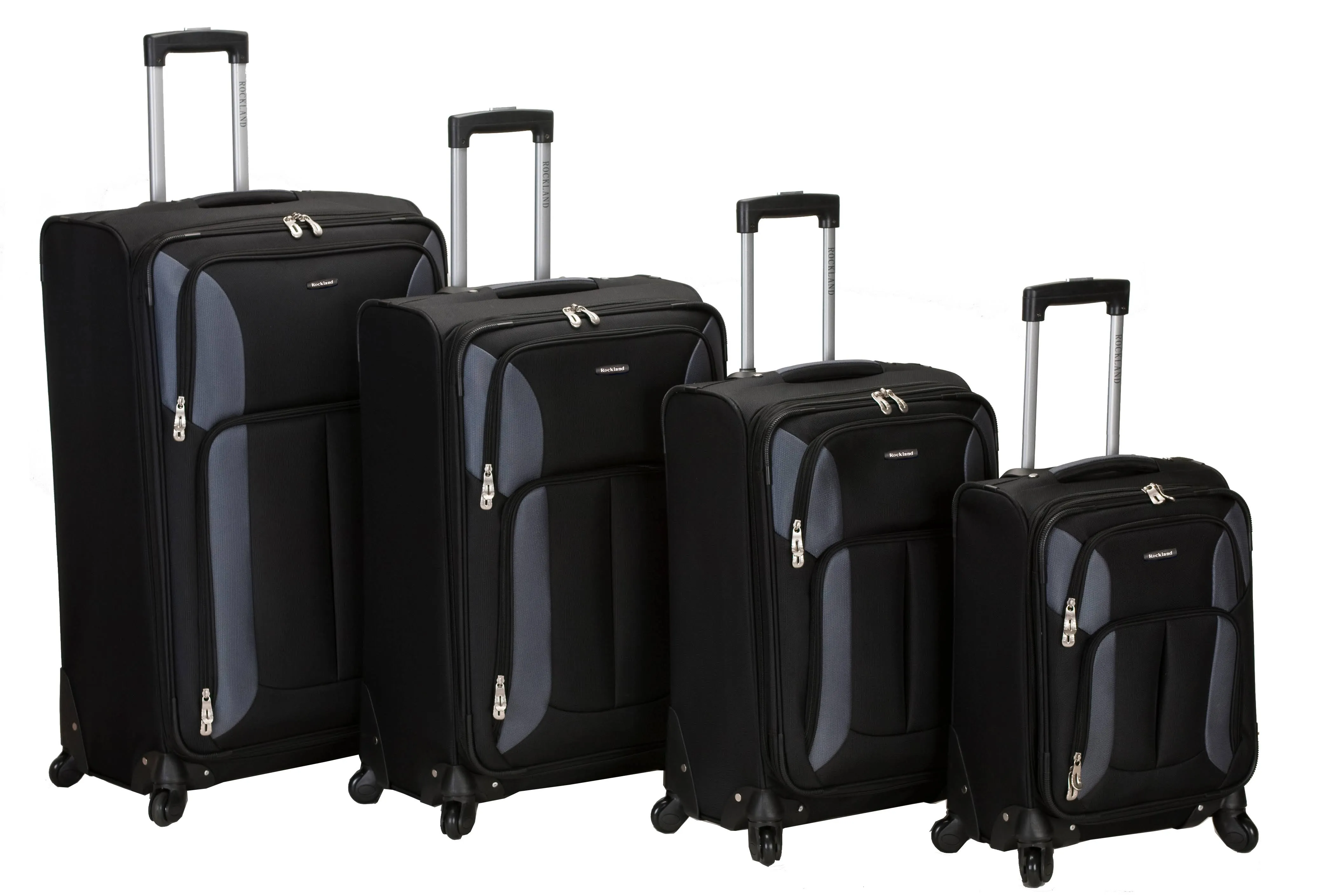 Rockland Luggage 4 Piece Impact Softside Spinner Luggage Set