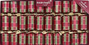 10 X 8.5 Handmade English Christmas Crackers by Robin Reed - Traditional Plaid