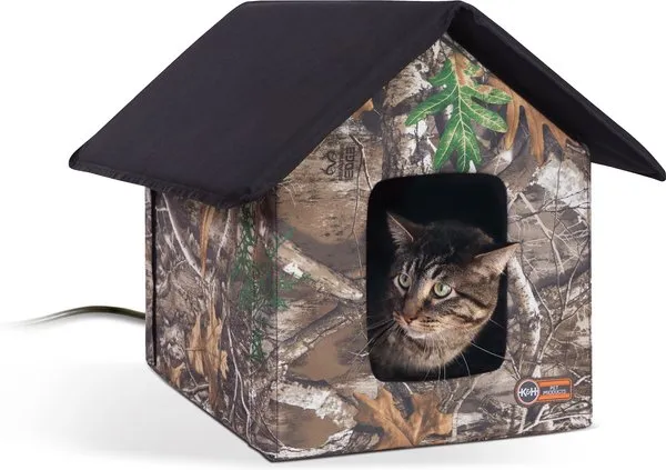 K&H Pet Products Outdoor Heated Kitty House - Gray/Black