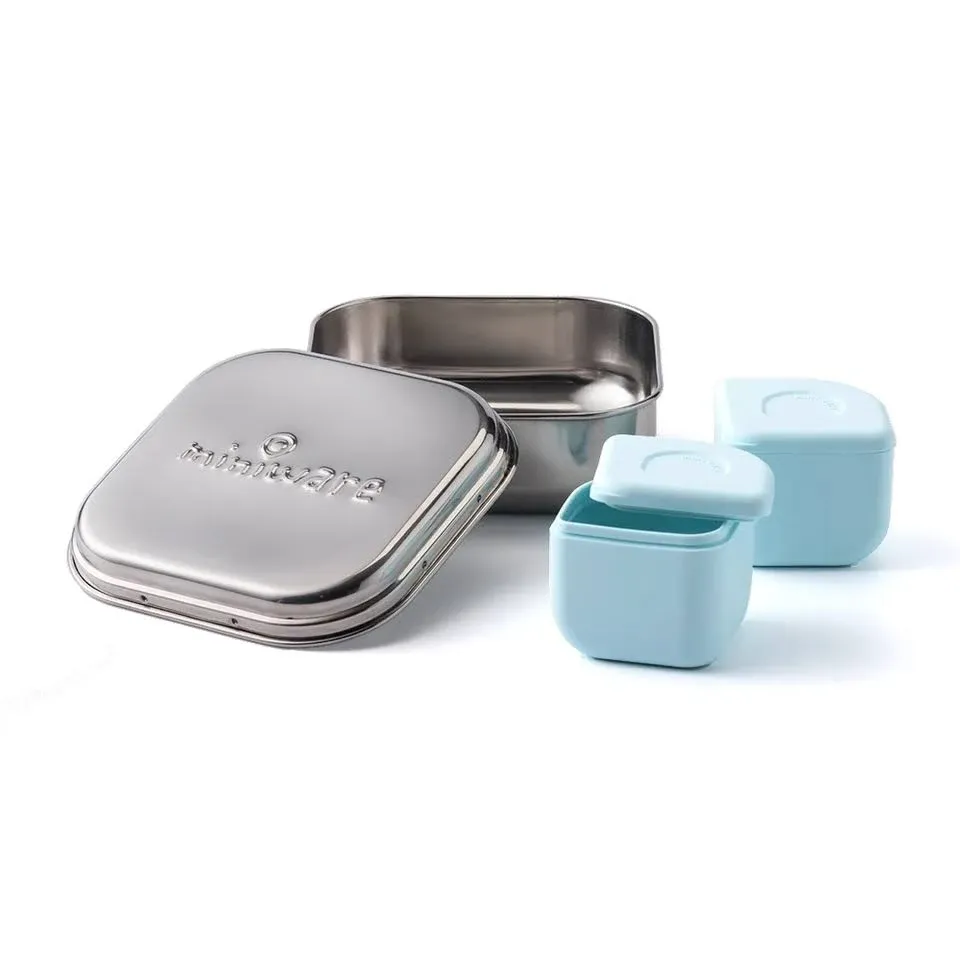 Miniware Growbento Lunch Set Chrome + Aqua