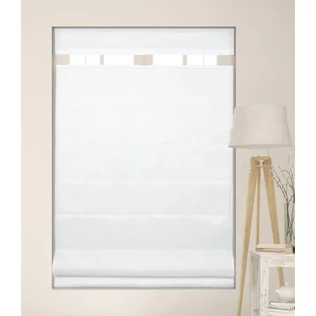 Arlo Blinds Cordless Fabric Roman Shades Top Down Bottom Up Light Filtering Window Blinds, Color: Cloud White, Size: 36" W x 60" H