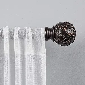 Exclusive Home Vine Curtain Ball End 1&#034; Matte Bronze For 36&#034; To 72&#034; Length Rod