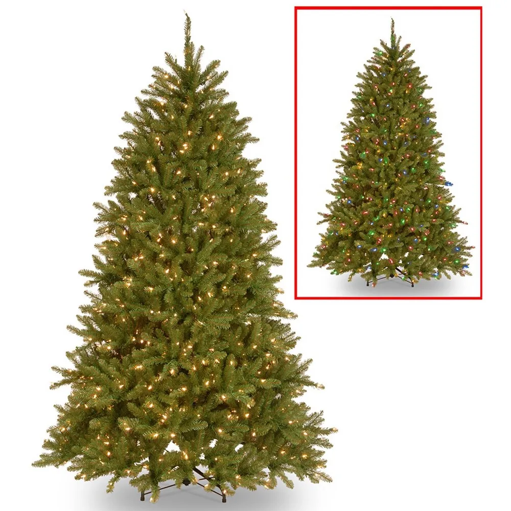 National Tree Company Pre-Lit Artificial Full Christmas Tree, Green, Dunhill Fir, White Lights, Includes Stand, 6 Feet