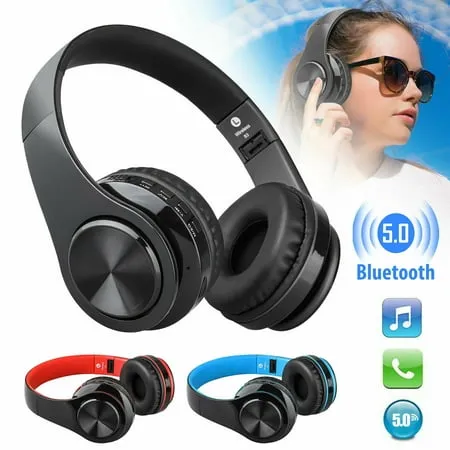 E7 Wireless Headphones Bluetooth Headphones Over Ear Wireless Headphones with Microphone Deep Bass, Comfortable Protein Earpads, 30H Playtime for Travel/Work, Space Black