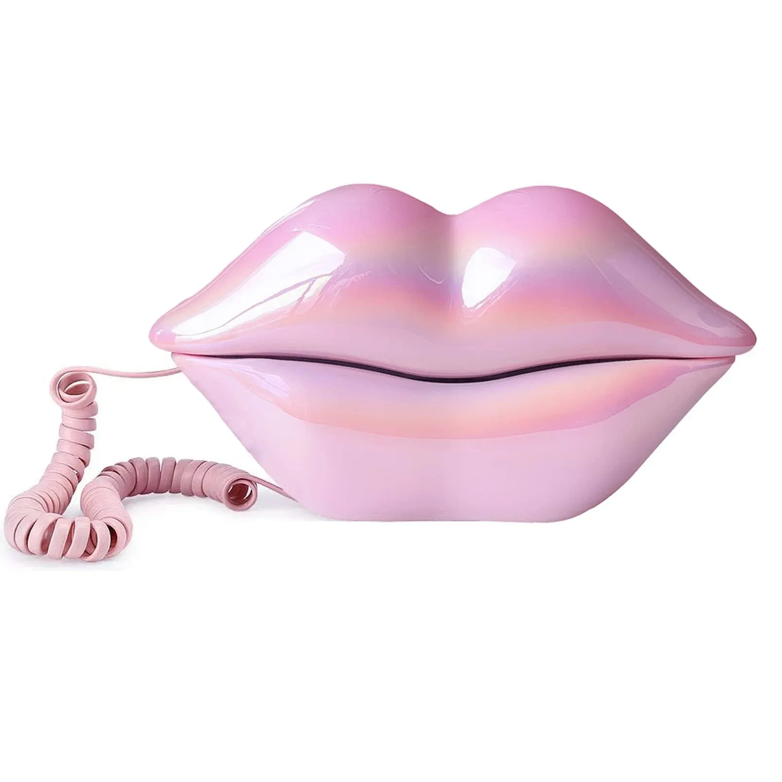 TelPal Corded Landline Phones for Home, Funny Novelty Lip Phone Gift, Wired Mouth Telephone Cartoon Shaped Real Landline Home Office Telephones Furniture Decor