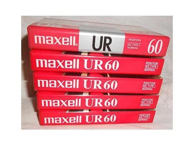 Maxell UR 60 Position IEC Type I Normal Audio Cassette - 5 Pack