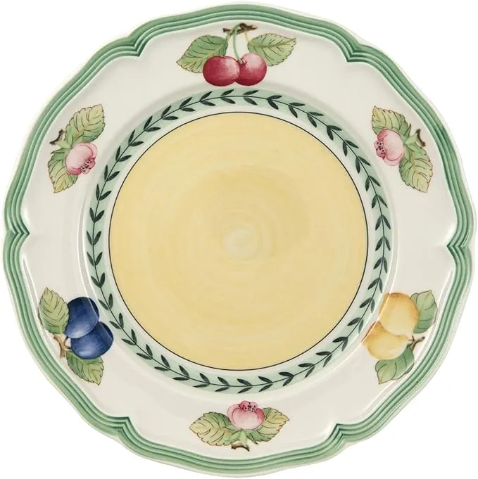 Villeroy & Boch French Garden Fleurence Rim Soup, 9 in, Premium Porcelain, White/Multicolored