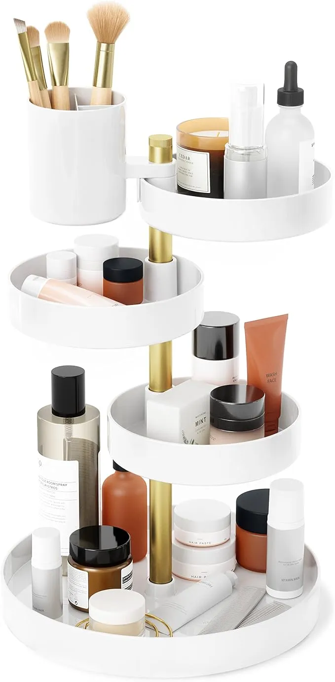 Umbra Pirouette Cosmetic Organizer - White, Brass