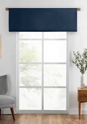 Elrene Vanderbilt Straight Pleated Window Valance, Navy Blue