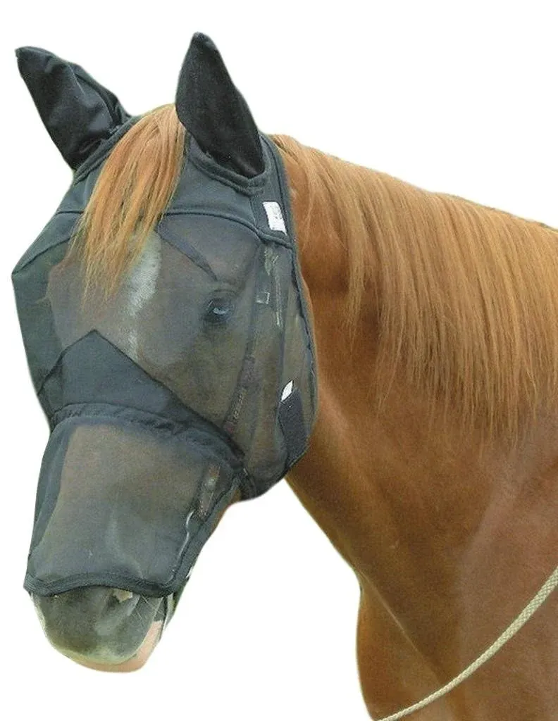 Cashel Quiet Ride Fly Mask, Long Nose and Ears, Black, Foal