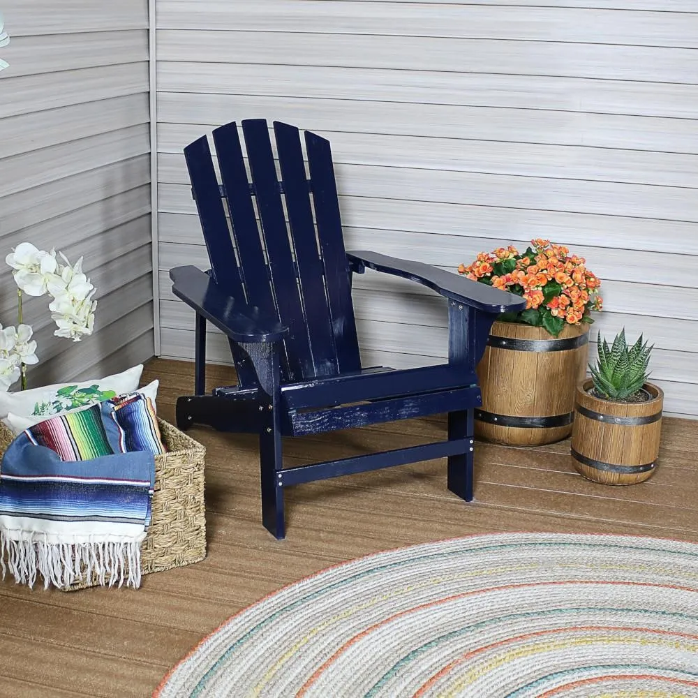 Ultimate Patio Wooden Adirondack Chair - Navy Blue