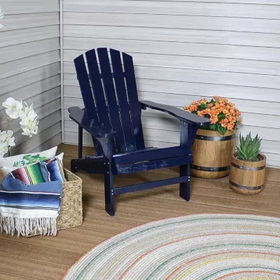 Sunnydaze Decor Sunnydaze Coastal Bliss Wooden Adirondack Chair, Blue, Assorted