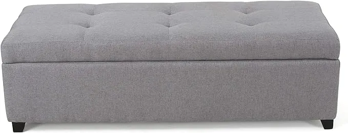 Christopher Knight Home Brentwood Fabric Storage Ottoman, Grey