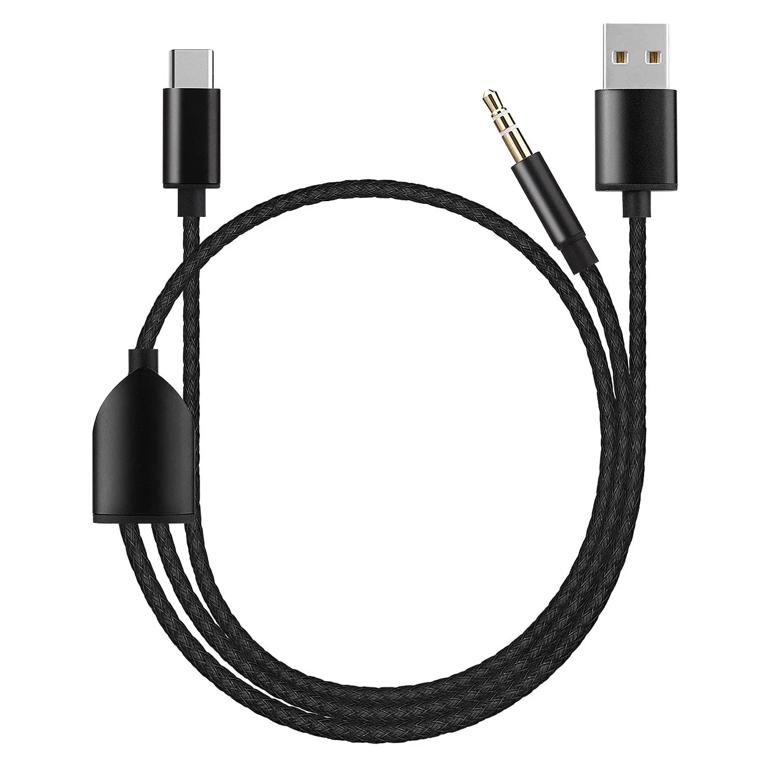 USB C to 3.5mm Aux Cable, 2 in 1 USB C to 3.5mm Car Stereo Aux Headphone Jack...