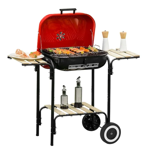 Outsunny 19” Steel Porcelain Portable Outdoor Charcoal Barbecue Grill