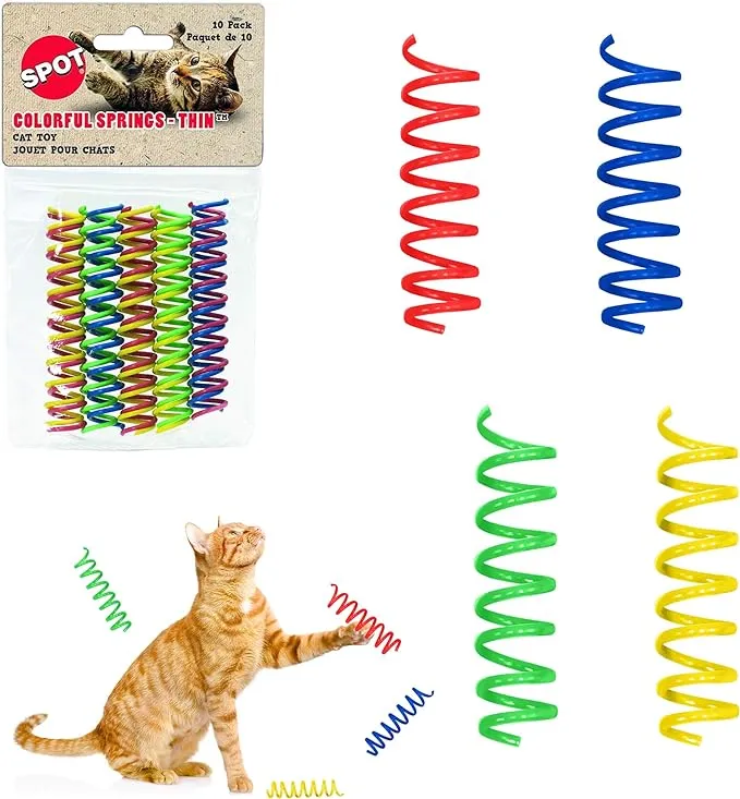 Spot Colorful Thin Spiral Springs Cat Toy