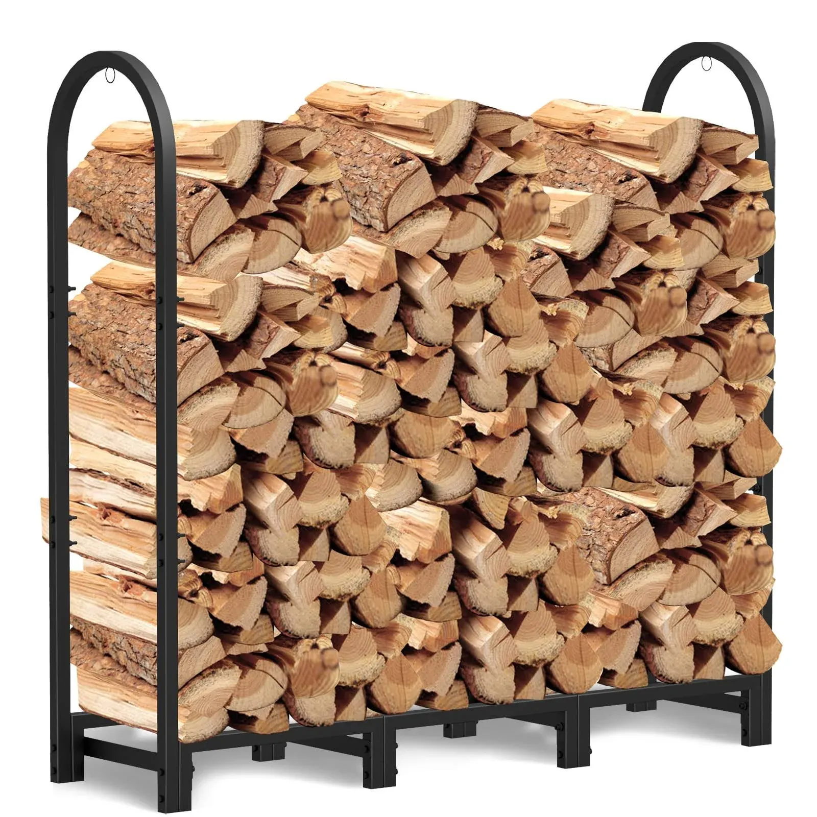 4ft Firewood Rack Log Holder for Fireplace Wood Storage Holder Outdoor Backyard