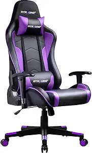 GTRACING Black Music Gaming Chair with Bluetooth Speakers