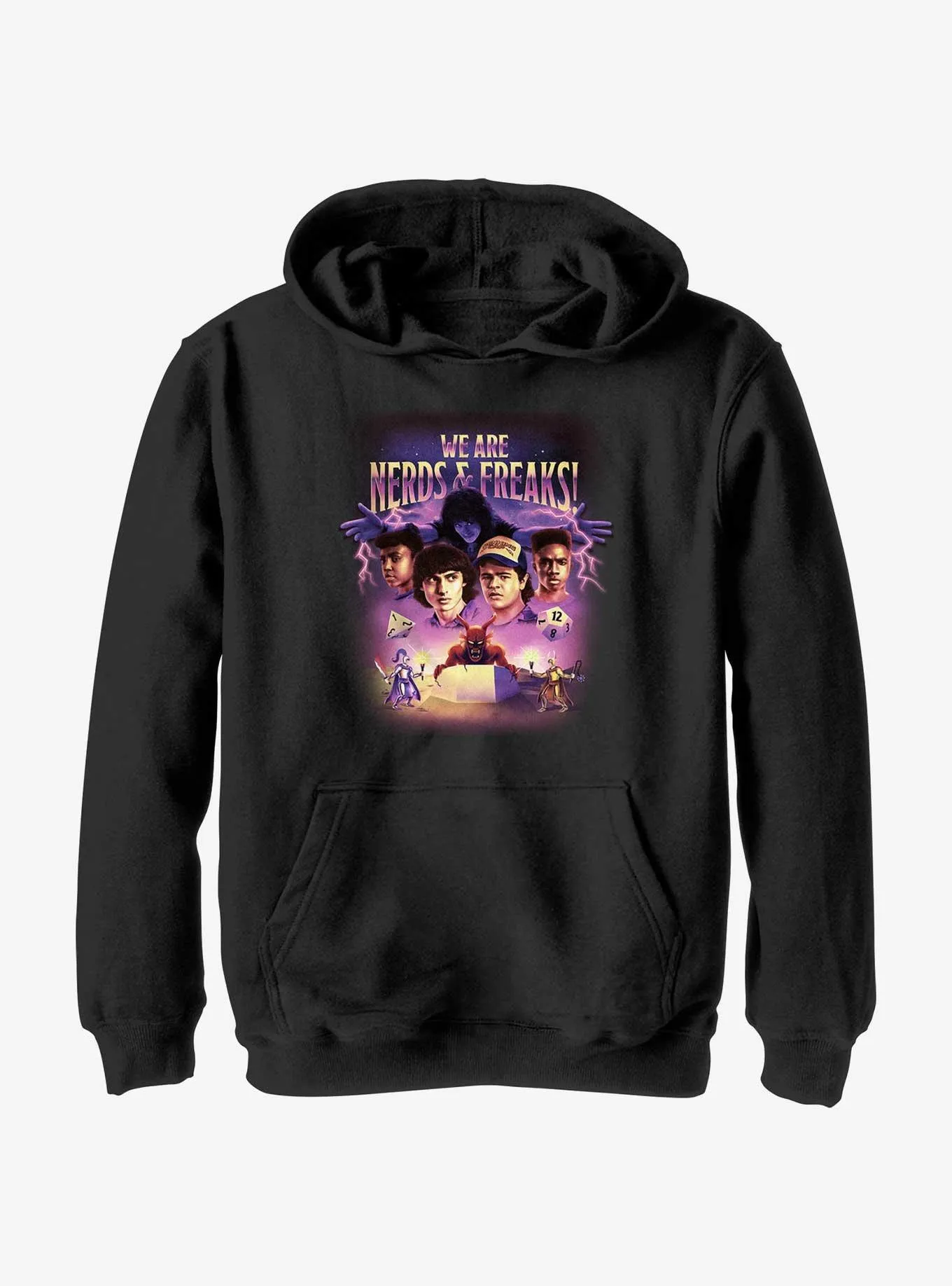 Stranger Things We Are Nerds & Freaks Hellfire Retro Youth Hoodie | BoxLunch